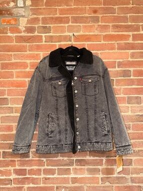 Levi's Gray/Black Sherpa-Lined Denim Jacket